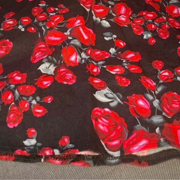 Red roses Rockabilly retro sleeveless swing dress - Picture 9 of 15